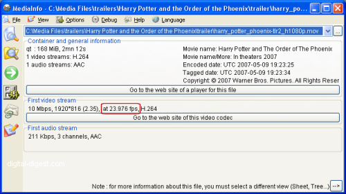 MediaInfo: Video Details MediaInfo: Video Details