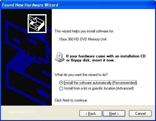 Found New Hardware Wizard: Step 2 Found New Hardware Wizard: Step 2